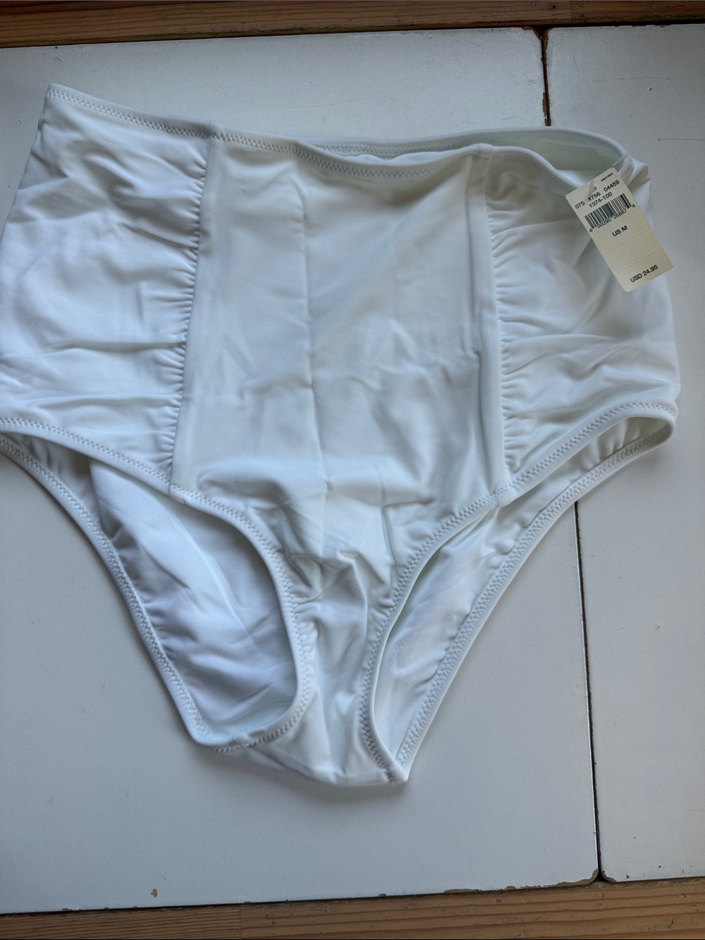 aerie High-Waist White Swim Bottoms